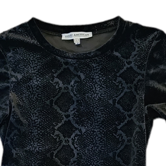 Good American the Wilder One Snakeskin Bodysuit Sz 2 black - Picture 6 of 14